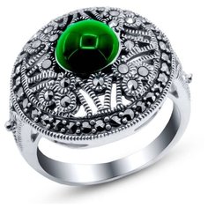 Silver WINGS Кольцо с марказитами и агатами из серебра 21as0009e-39, размер 21