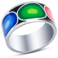 Silver WINGS Кольцо с эмалью из серебра 21set10547mix2-113, размер 17