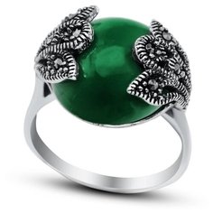 Silver WINGS Кольцо с марказитами и агатами из серебра 210020e-39-228, размер 17