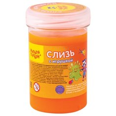 Лизун Мульти-Пульти с игрушкой, 200 мл оранжевый