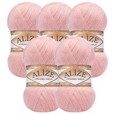 Пряжа Alize Angora Gold, 20 % шерсть, 80 % акрил, 100 г, 550 м, 5 шт., 363 светло-розовый