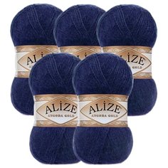 Пряжа Alize Angora Gold, 20 % шерсть, 80 % акрил, 100 г, 550 м, 5 шт., 58 темно-синий