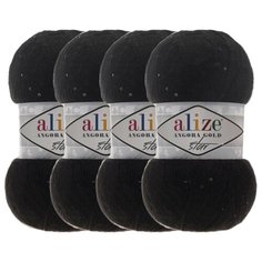 Пряжа Alize Angora Gold Star, 17 % шерсть, 67 % акрил, 11 % полиэстер, 100 г, 410 м, 4 шт., 60 черный