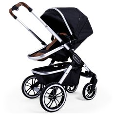 Универсальная коляска Teutonia TRIO (2 в 1) melange black, цвет шасси: серебристый