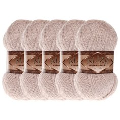 Пряжа Alize Angora Gold Simli, 20 % шерсть, 75 % акрил, 100 г, 500 м, 5 шт., 506 молочно-бежевый