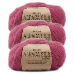Пряжа DROPS Brushed Alpaca Silk, 77 % альпака, 23 % шелк, 25 г, 140 м, 3 шт., 08 heather