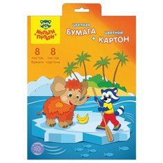 Набор цветного картона и цветной бумаги Мульти-Пульти, A4, 16 л., 16 цв.