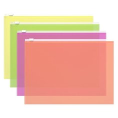 ErichKrause Папка-конверт на молнии Fizzy Neon A4, пластик (47070) в ассортименте