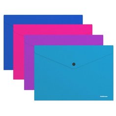 ErichKrause Папка-конверт на кнопке Diagonal Vivid A4, пластик (47112) в ассортименте