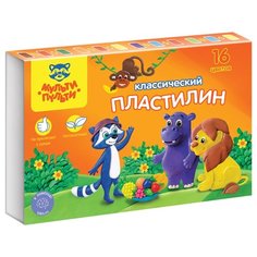 Пластилин Мульти-Пульти Приключения Енота классический 16 цветов (КП_10210)