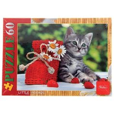 Пазл Hatber Little Friends Котенок с клубничкой (60ПЗ5_11865), 60 дет.