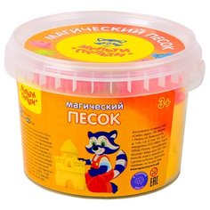 Кинетический песок Мульти-Пульти Магический с 2 формочками, желтый, 0.5 кг, пластиковый контейнер