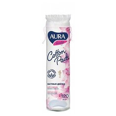 Ватные диски Aura Beauty Cotton pads с прошитыми краями 120 шт. пакет