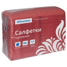Салфетки OfficeClean красные 24 х 24 см, 400 шт.