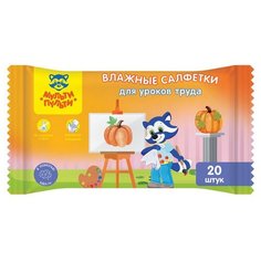 Влажные салфетки Мульти-Пульти Для уроков труда липучка 20 шт.