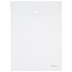 Berlingo Папка-конверт на кнопке вертикальная А4, пластик 180 мкм бесцветный