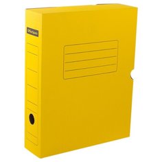 OfficeSpace Короб архивный с клапаном 325х253х75 мм, микрогофрокартон желтый