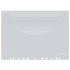 Berlingo Папка-конверт с перфорацией с клапаном А4, пластик бесцветный