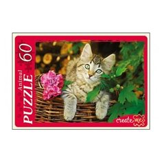 Пазл Рыжий кот Animal Кот в корзине (У60-5914), 60 дет.