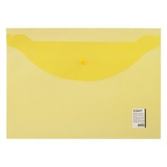 STAFF Папка-конверт с кнопкой А4, 120 мкм желтый