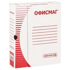 ОфисМаг Короб архивный с клапаном, А4, 75 мм, микрогофрокартон белый