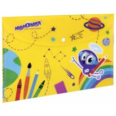 Юнландия Папка-конверт с кнопкой А4, 160 мкм желтый