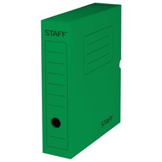 STAFF Короб архивный с клапаном А4, микрогофрокартон 75 мм зеленый