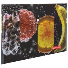 BRAUBERG Папка-конверт с кнопкой Fresh zone А4, пластик черный/желтый