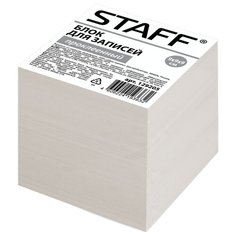 STAFF блок для записей проклеенный, куб 9х9х9 см, белизна 70-80% (129205) белый