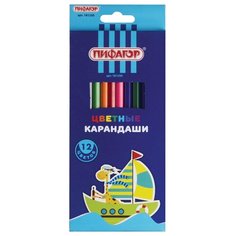 Пифагор Карандаши цветные Жираф, 12 цветов (181250)
