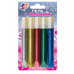 Луч Гель с блёстками "Блеск" 18С 1195-08 (5 шт.) синий/красный/зеленый/серебряный/золотой