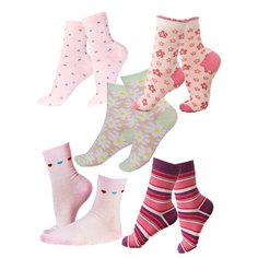 Носки IDILIO комплект 5 пар размер 18-20 см, розовый/фиолетовый/розовый/зелёный/розовый