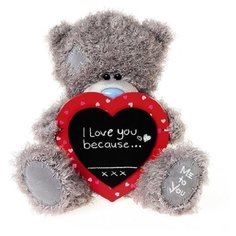 Мягкая игрушка Me to you Мишка Тедди с сердцем I love you because 25 см