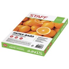 STAFF Папки-файлы перфорированные А4, 500 штук, апельсиновая корка, 0,028 мм прозрачный