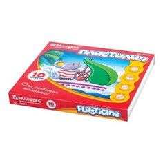 Пластилин BRAUBERG 10 цветов 200г (103255)