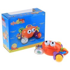 Погремушка Joy Toy Крабик желтый/оранжевый/фиолетовый