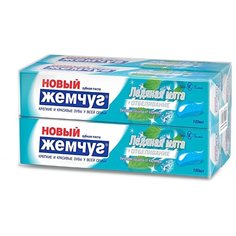 Зубная паста Новый Жемчуг Ледяная мята + отбеливание, 100 мл, 4 шт.