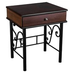 Столик журнальный Мебелик Сартон 11, ДхШ: 50 х 40 см, коричневый/черный