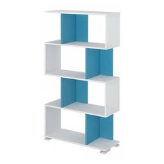 Стеллаж Мэрдэс СЛ-5-4 8 полок, материал: ЛДСП, ШxГxВ: 75х28х140 см, белый/синий Merdes