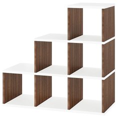 Стеллаж Мэрдэс Бартоло СЛД 6 полок, материал: ЛДСП, ШxГxВ: 130х35х112 см, белый/шамони Merdes