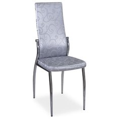 Стул Домотека Милано, металл/искусственная кожа, цвет: D1/D1 Серый/серебристый с узором