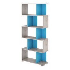 Стеллаж Мэрдэс СЛ-5 10 полок, материал: ЛДСП, ШxГxВ: 75х28х173 см, нельсон/синий мрамор Merdes
