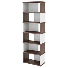 Стеллаж Мэрдэс СБ-10-6 6 полок, материал: ЛДСП, ШxГxВ: 70х30х213 см, шамони/белый жемчуг Merdes