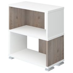 Стеллаж Мэрдэс СБ-10-2 2 полки, материал: ЛДСП, ШxГxВ: 70х30х75 см, белый жемчуг/нельсон Merdes