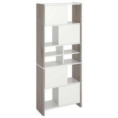 Стеллаж Мэрдэс Lite СТЛ-ЗВХ 8 полок, материал: ЛДСП, ШxГxВ: 70х32х178 см, нельсон/белый жемчуг Merdes