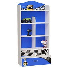 Стеллаж ABC King Formula 7 полок 3 ящика, материал: ЛДСП, ШxГxВ: 75х35х161 см, белый/синий