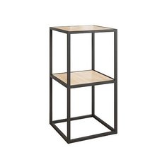 Этажерка MEBELSON Куб 2 1 полка, материал: металл, ШxГxВ: 40х40х78 см, черный муар/дуб сонома