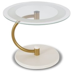 Столик журнальный Мебелик Дуэт 13Н, d: 60 см, золото/слоновая кость