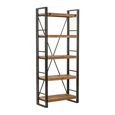 Стеллаж TetChair CTY L04-80 4 полки, материал: металл, ШxГxВ: 80х35х190 см, коричневый/серый