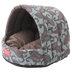 Домик для собак и кошек Родные места Колыбелька №2 Огурцы 44х44х36 см серый